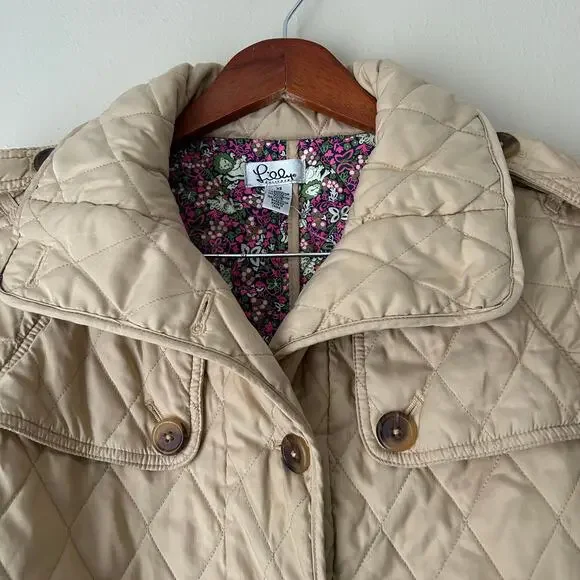 🥶 Lilly Pulitzer Beige Quilted Jacket Size XS - Picture 6 of 12